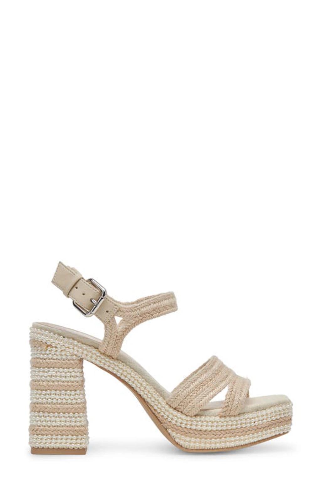 DOLCE VITA Women's Anira Embellished Ankle Strap Platform High Heel Sandals In White Product Image