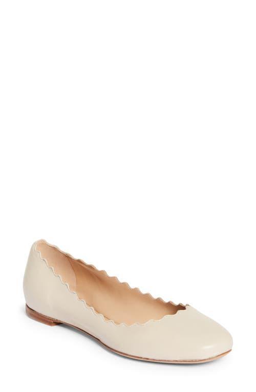 Lauren Scalloped Leather Ballet Flats Product Image