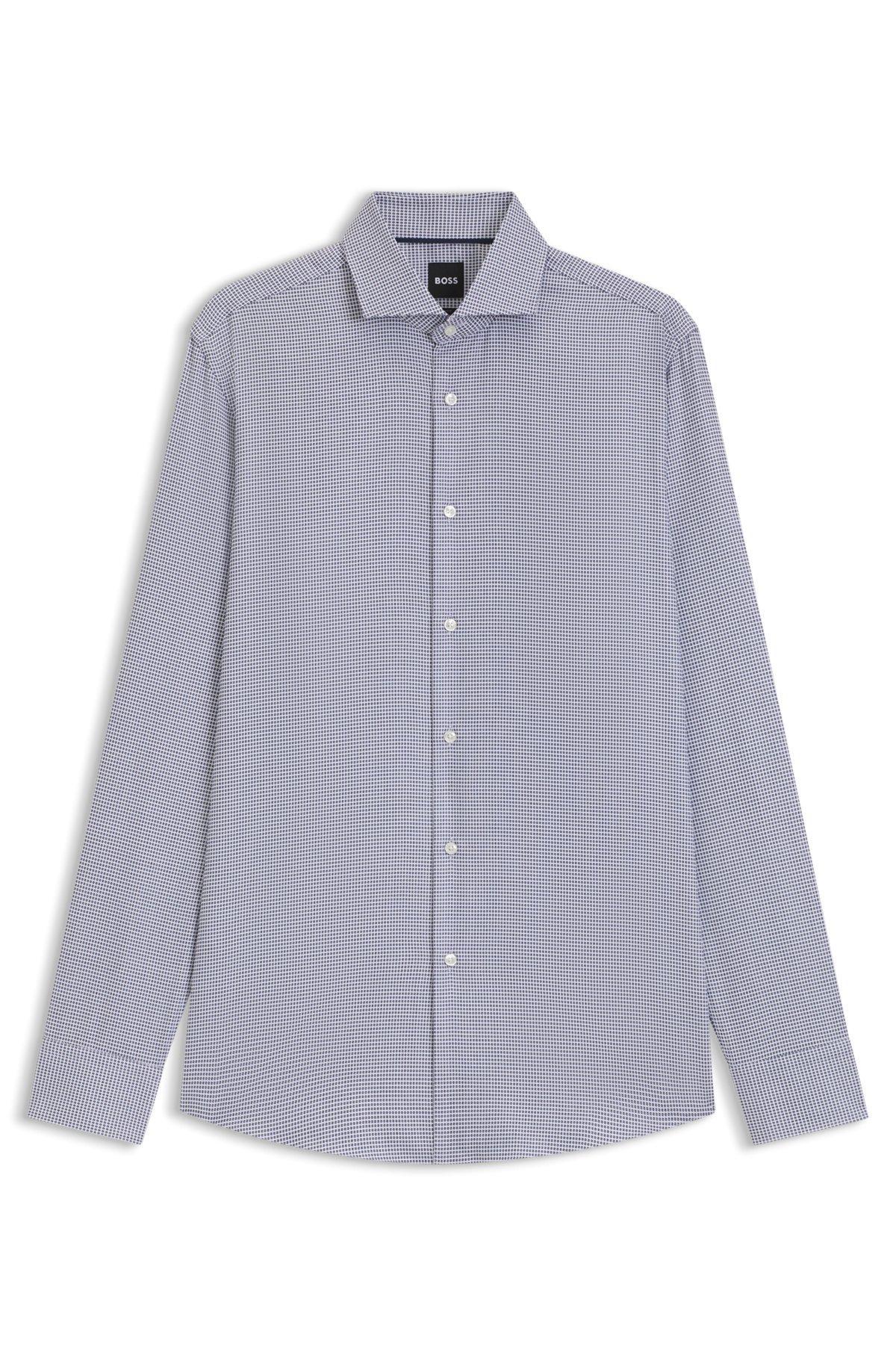 Slim-fit shirt in structured cotton Product Image