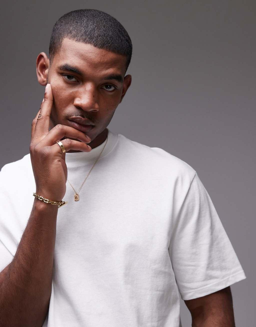 Topman 2-pack oversized fit T-shirts in white Product Image