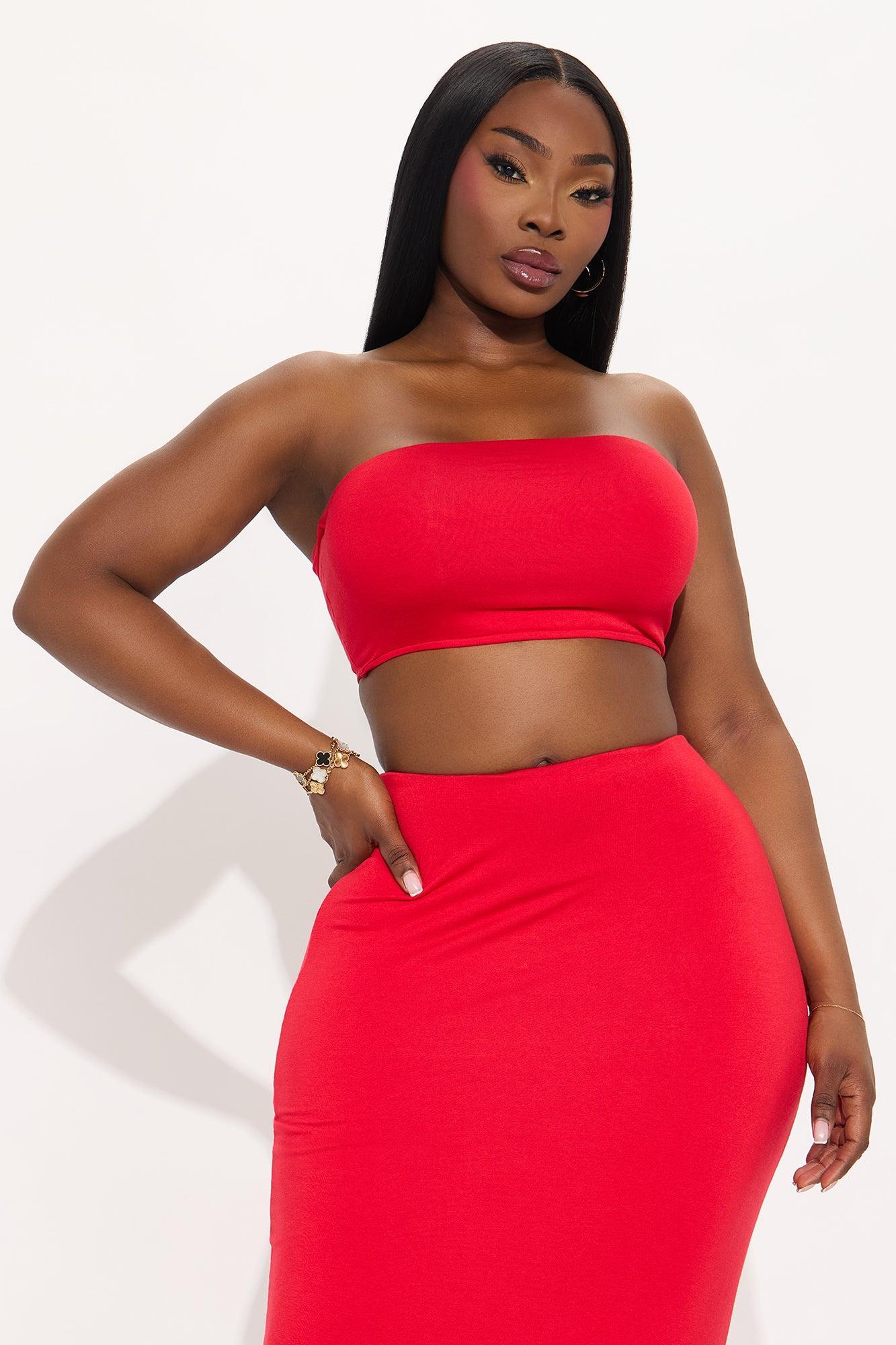 Another Time Double Lined Skirt Set - Red Female Product Image