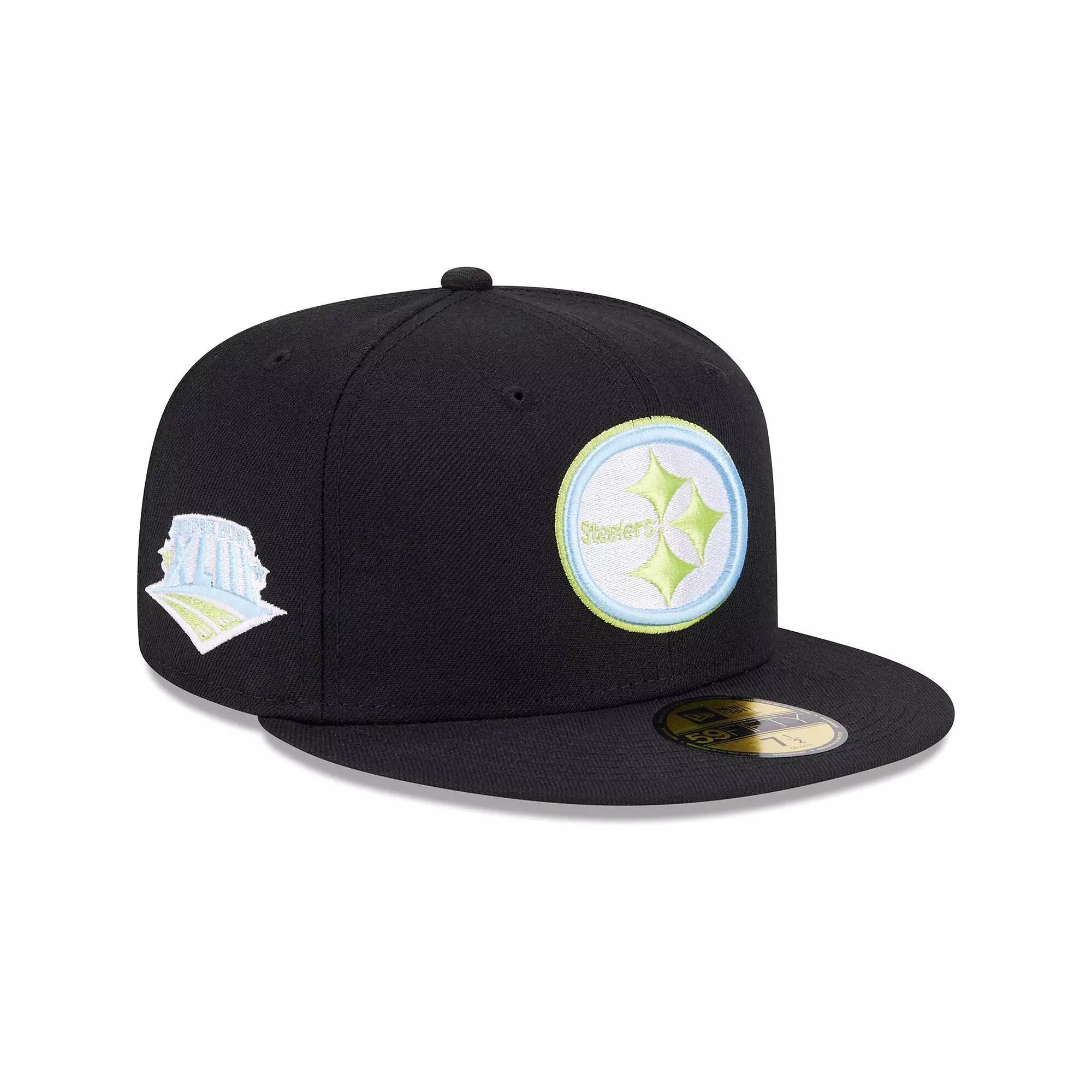 Men's New Era Black Pittsburgh Steelers Multi 59FIFTY Fitted Hat, Size: 7 3/8 Product Image