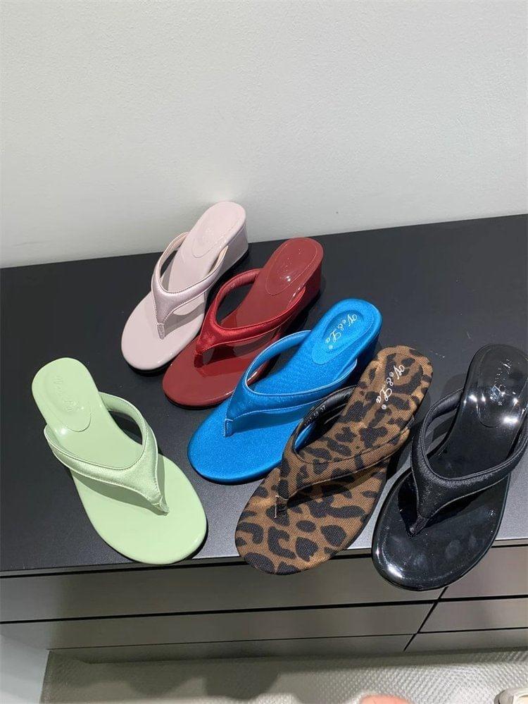 Platform Wedge Thong Sandals Product Image