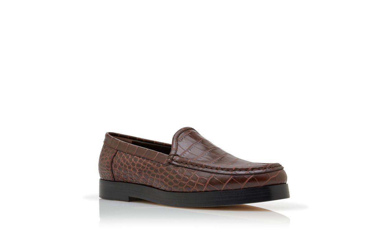 DINELIO Brown Calf Leather Loafers  Product Image