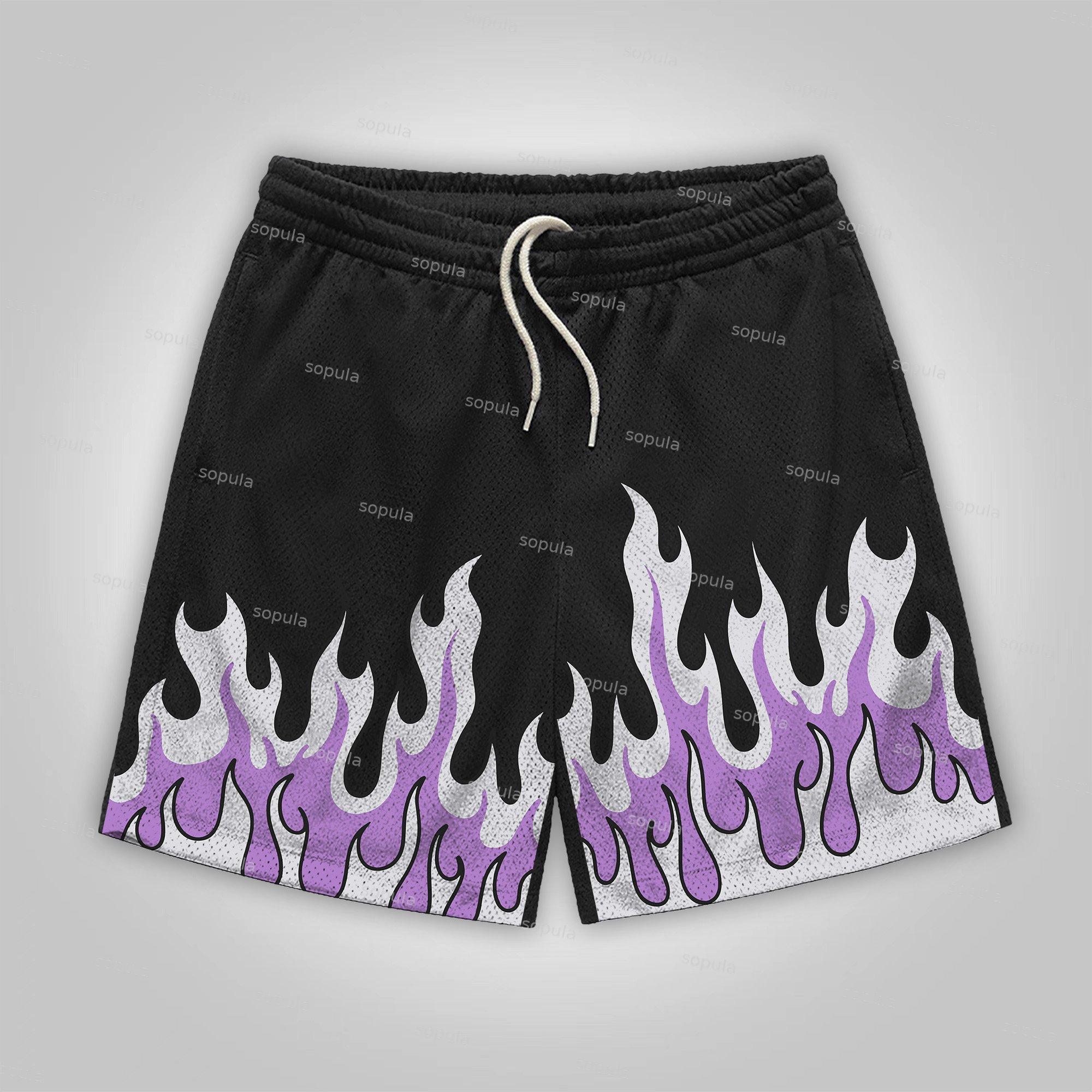 Sopula Y2k Hell's Flame Mesh Shorts Product Image