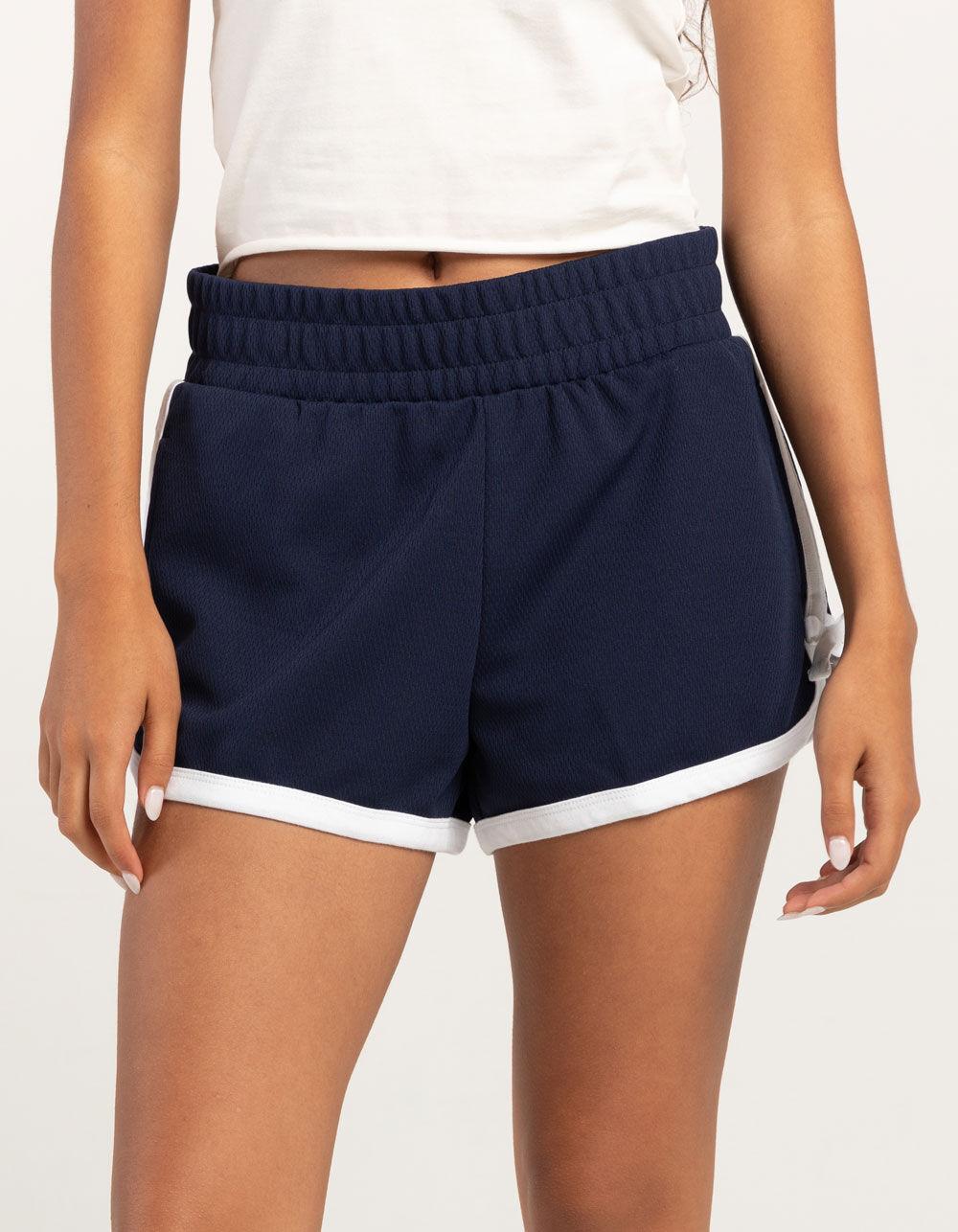 RSQ Womens Mid Rise Piped Bow Shorts - NAVY Product Image
