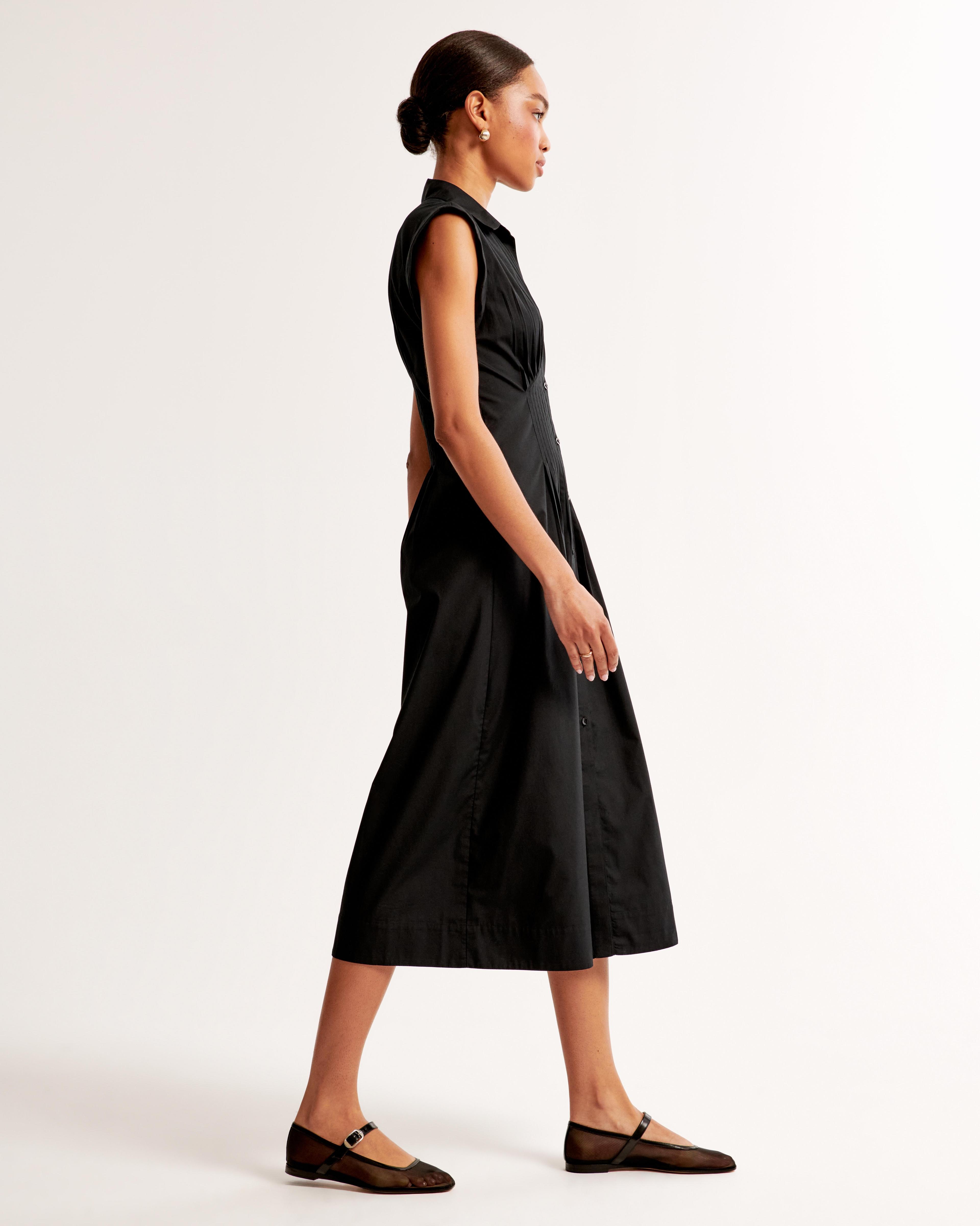 Short-Sleeve Midi Shirt Dress Product Image