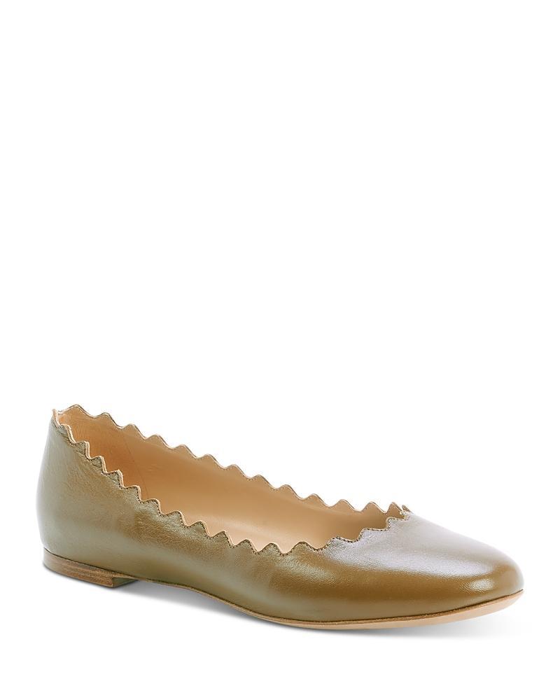 Lauren Scalloped Leather Ballet Flats Product Image