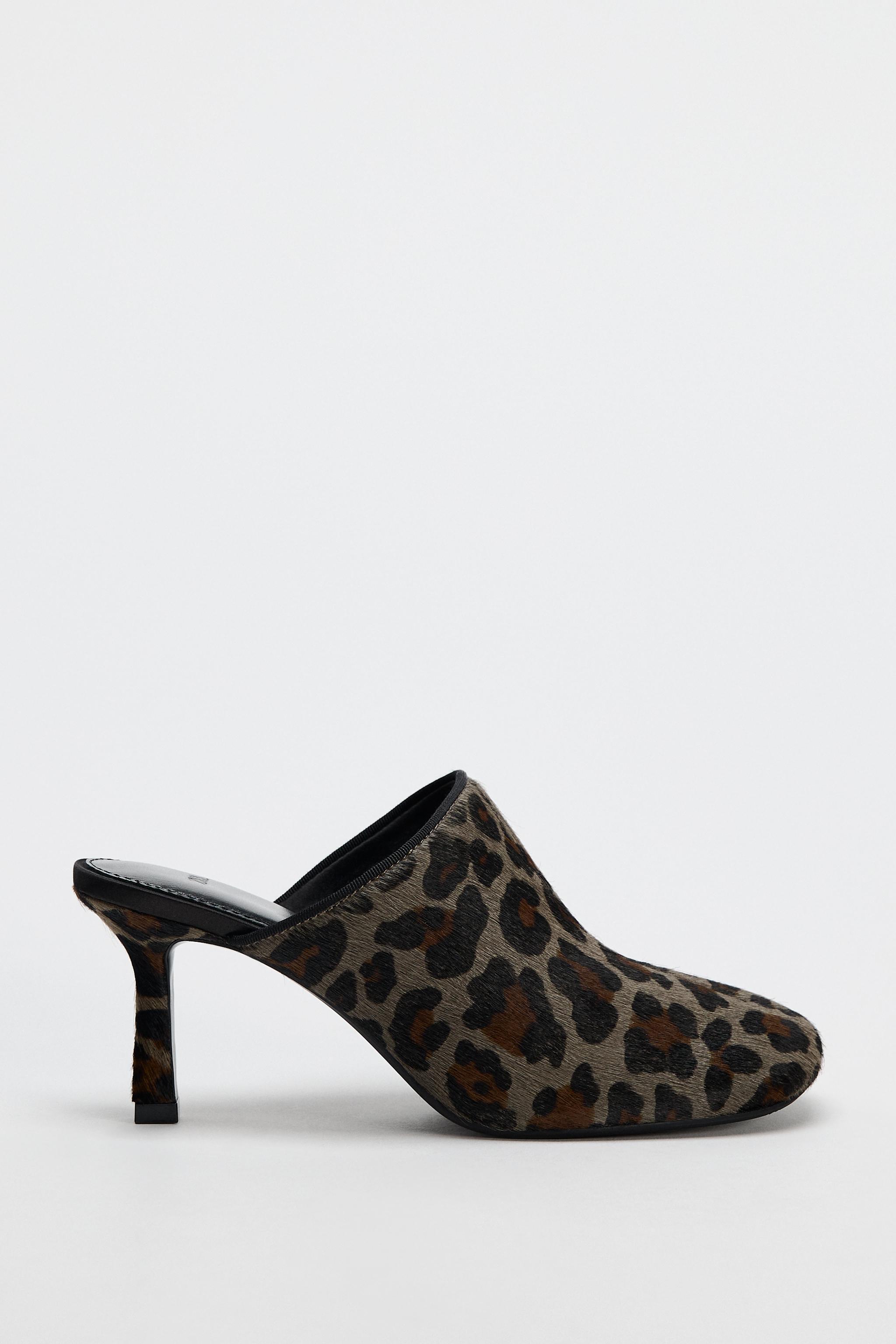 ANIMAL PRINT LEATHER MULES Product Image