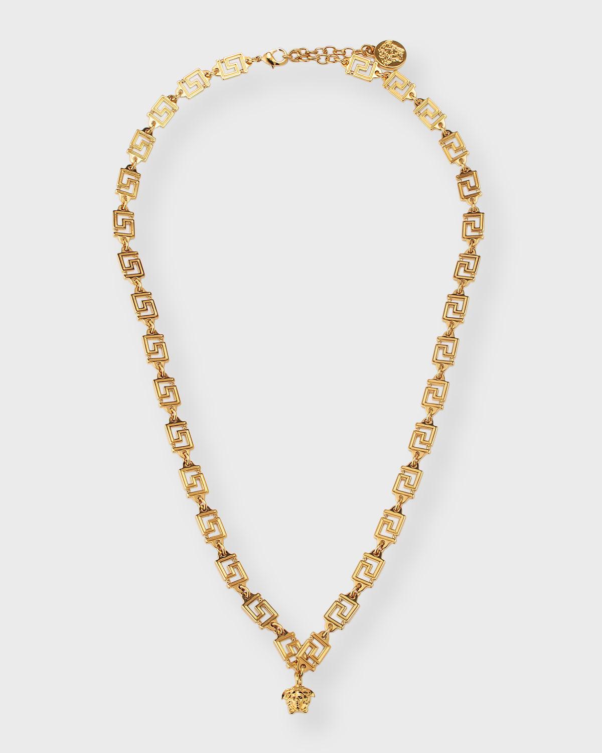 Versace Brass-Tone Metal Logo Necklace Product Image