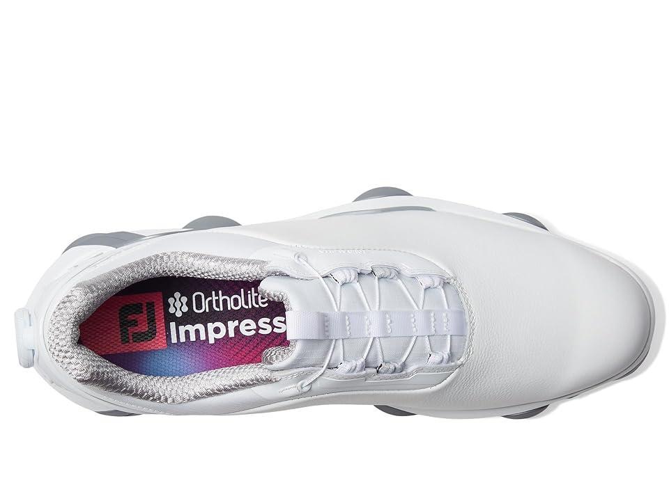 FootJoy Tour Alpha BOA Golf Shoes White/Silver) Men's Shoes Product Image