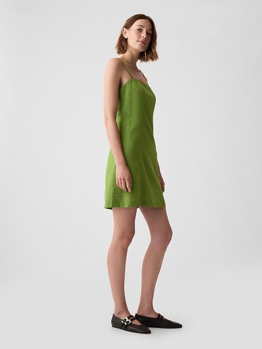 Linen-Blend Mini Dress Product Image