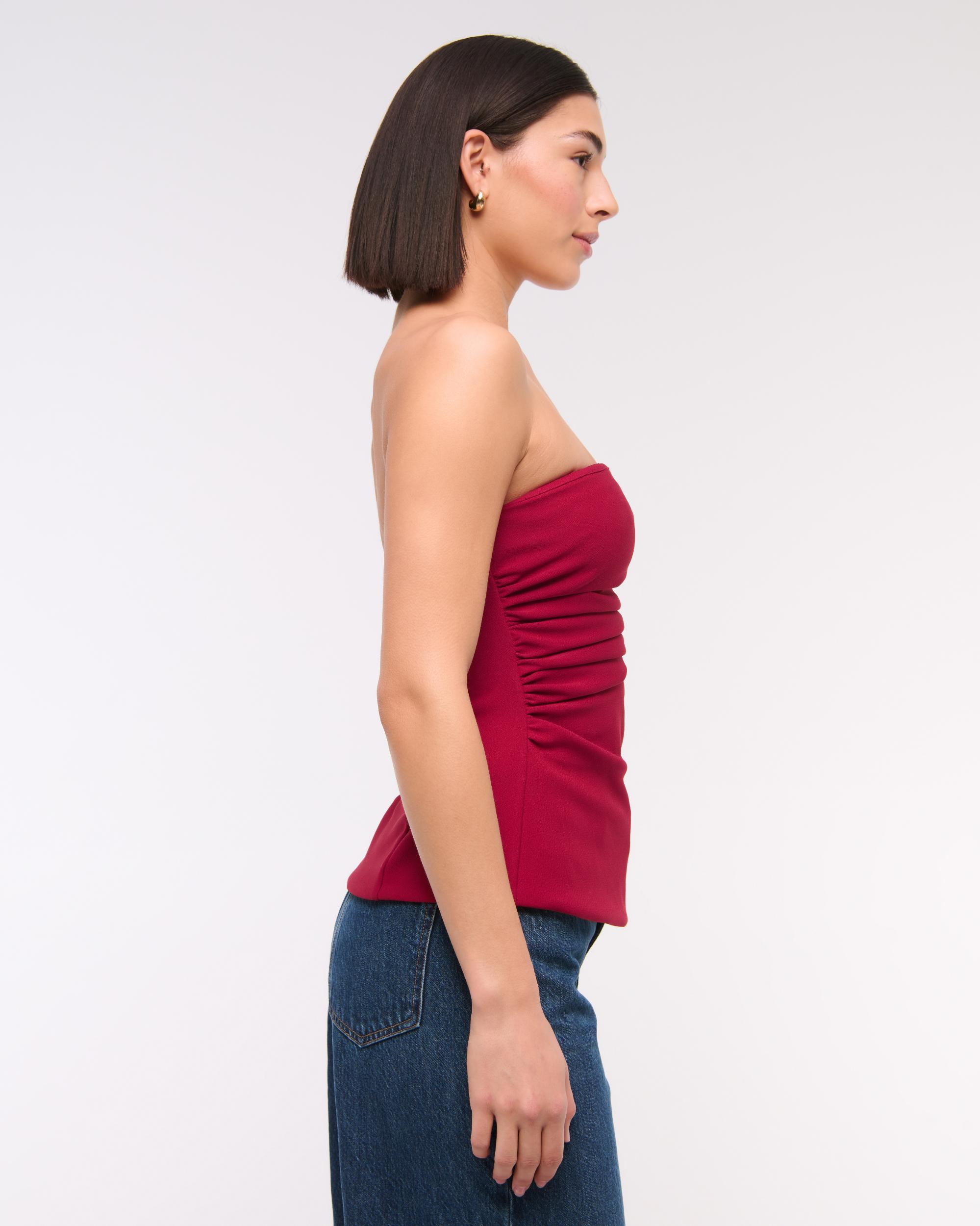 Strapless Side Ruched Top Product Image