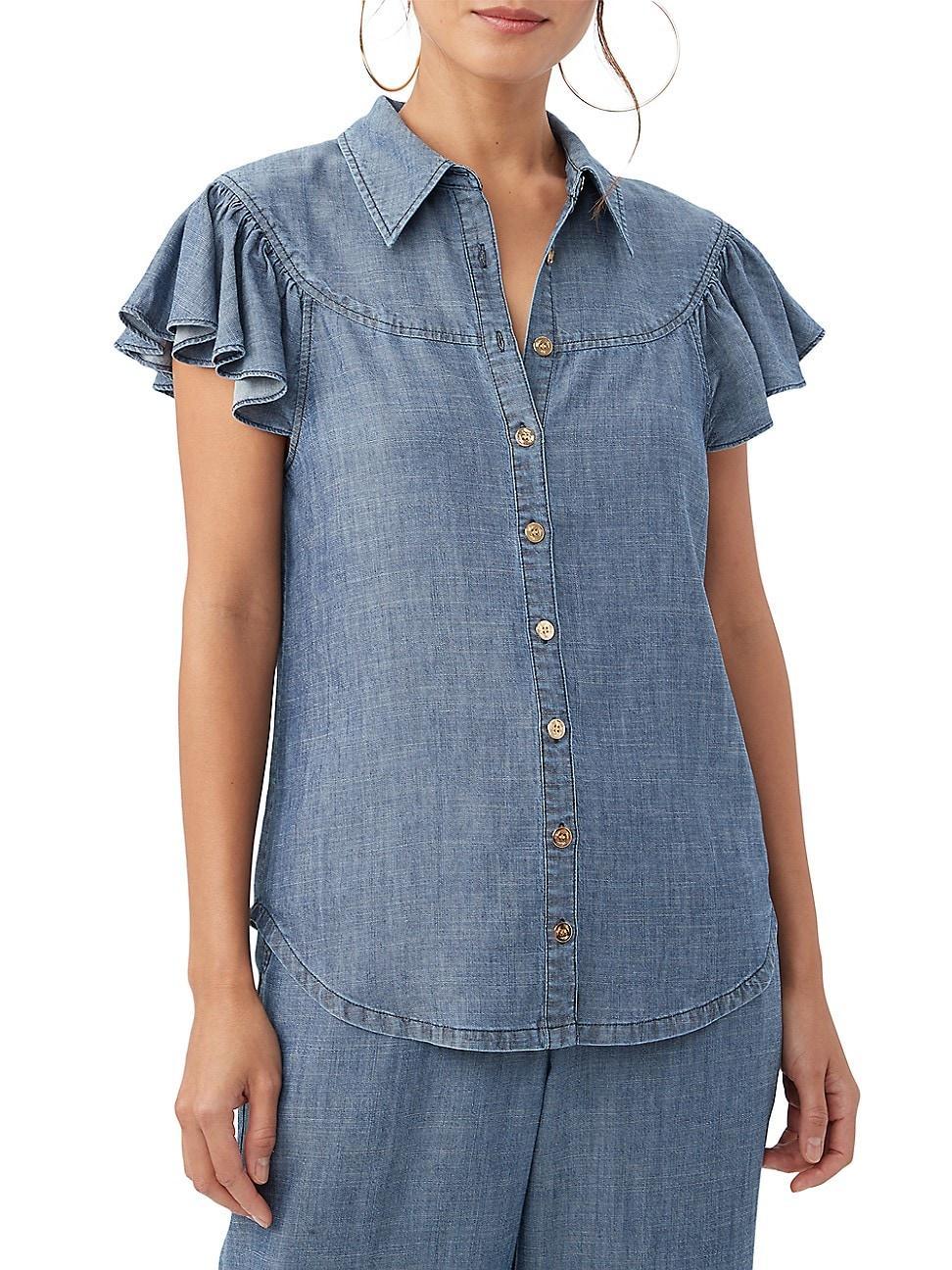 Womens Bali Hai Flutter-Sleeve Top Product Image