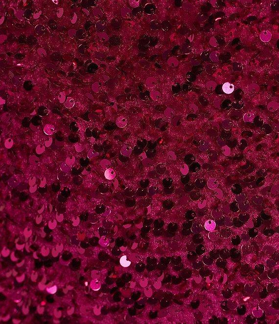 Midnight Doll Plus One-Shoulder Sleeveless Sequin Velvet Bodycon Dress Product Image