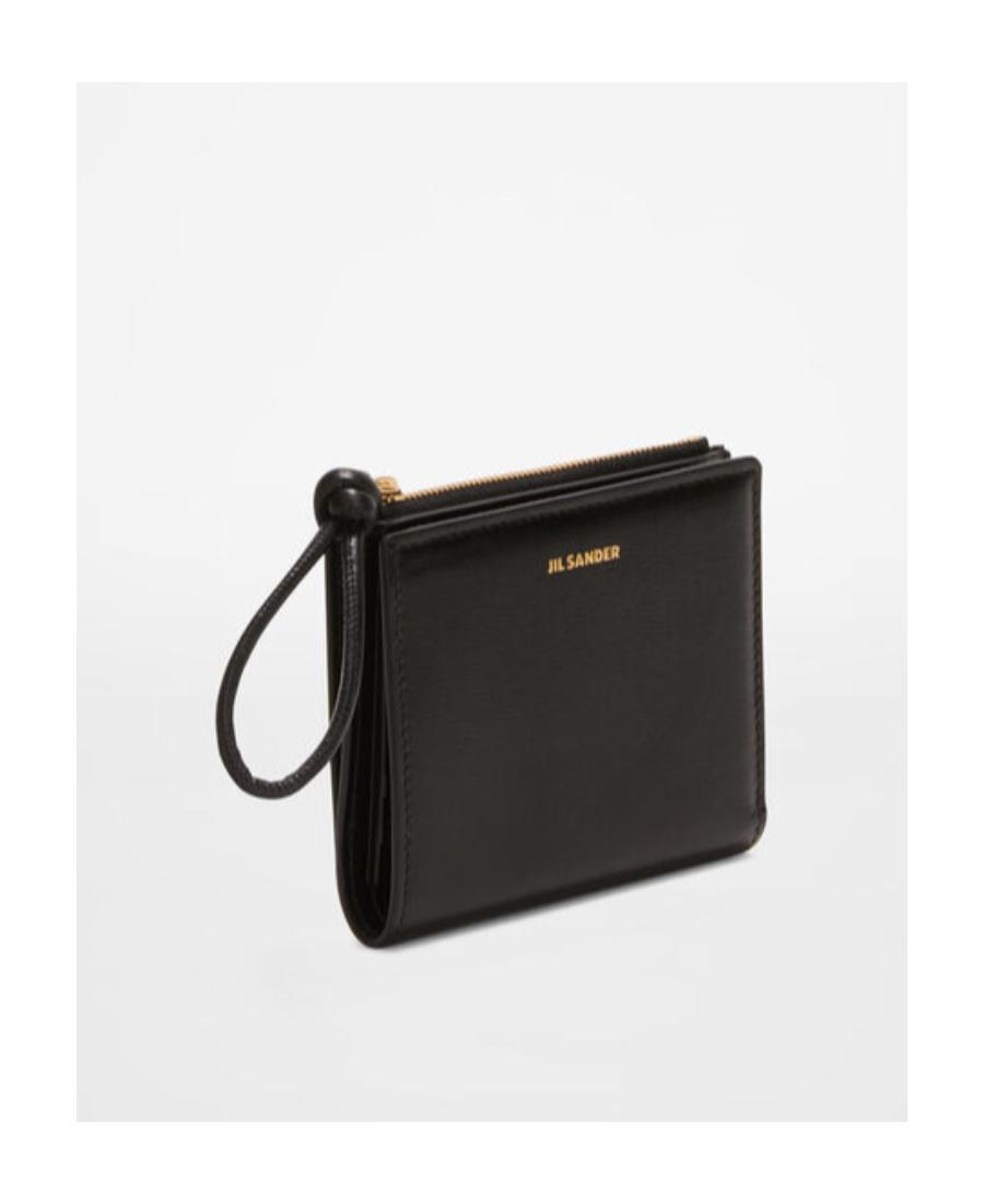 JIL SANDER Small Bi-fold Leather Purse In Black Product Image