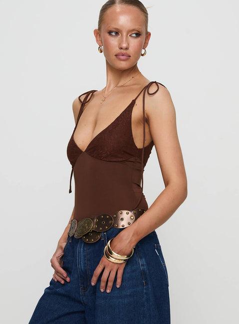 Prichard Bodysuit Brown Product Image