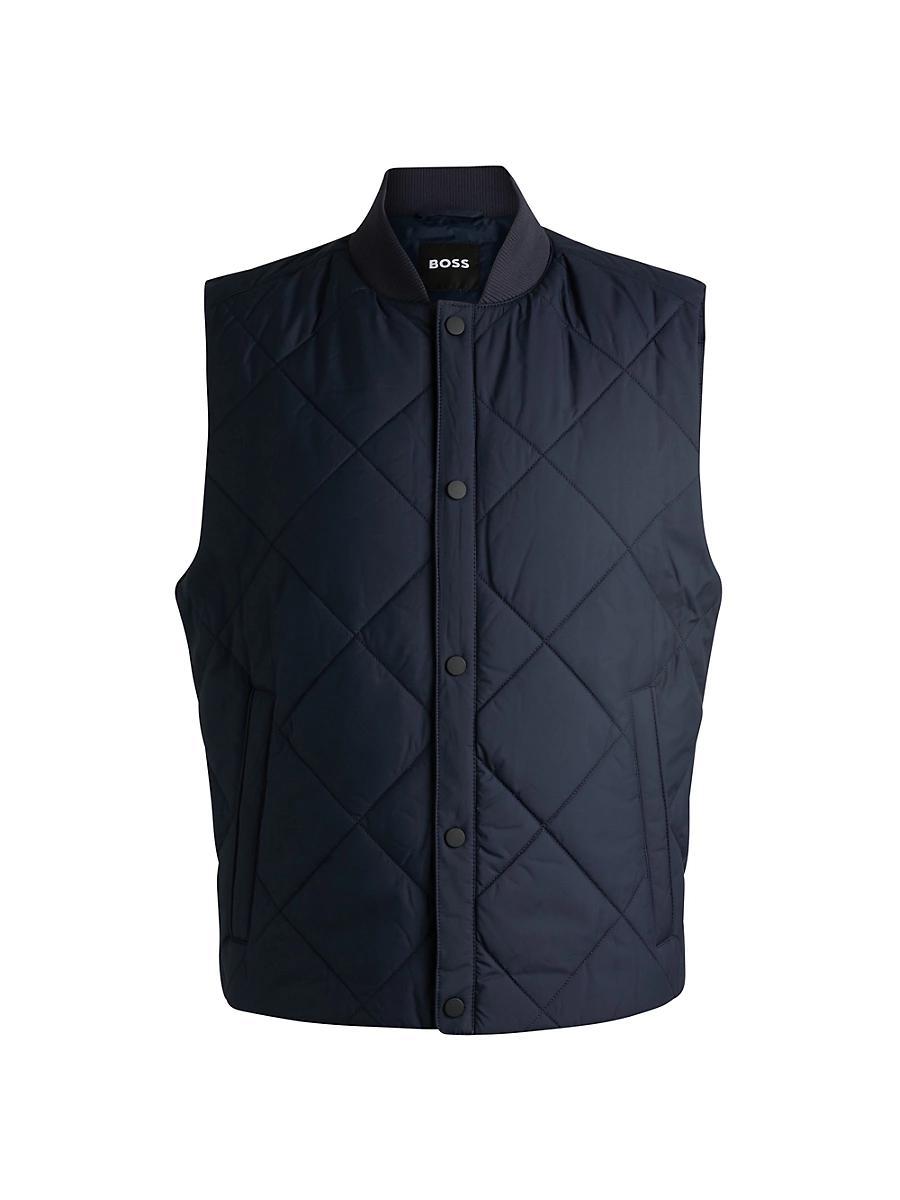 Mens Water-Repellent Regular-Fit Gilet with Diamond Quilting Product Image