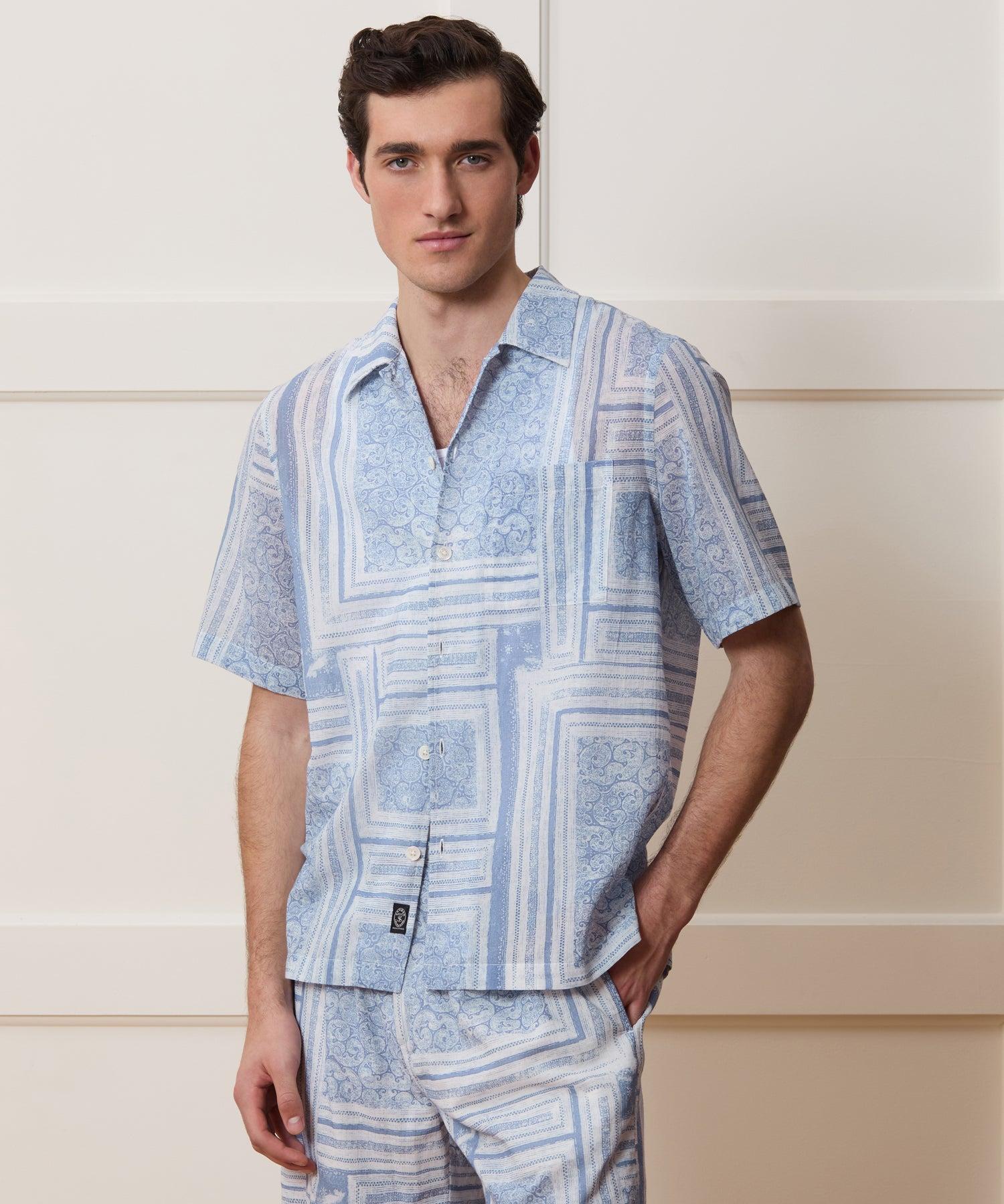 Relaxed Cotton Camp Collar Shirt Product Image