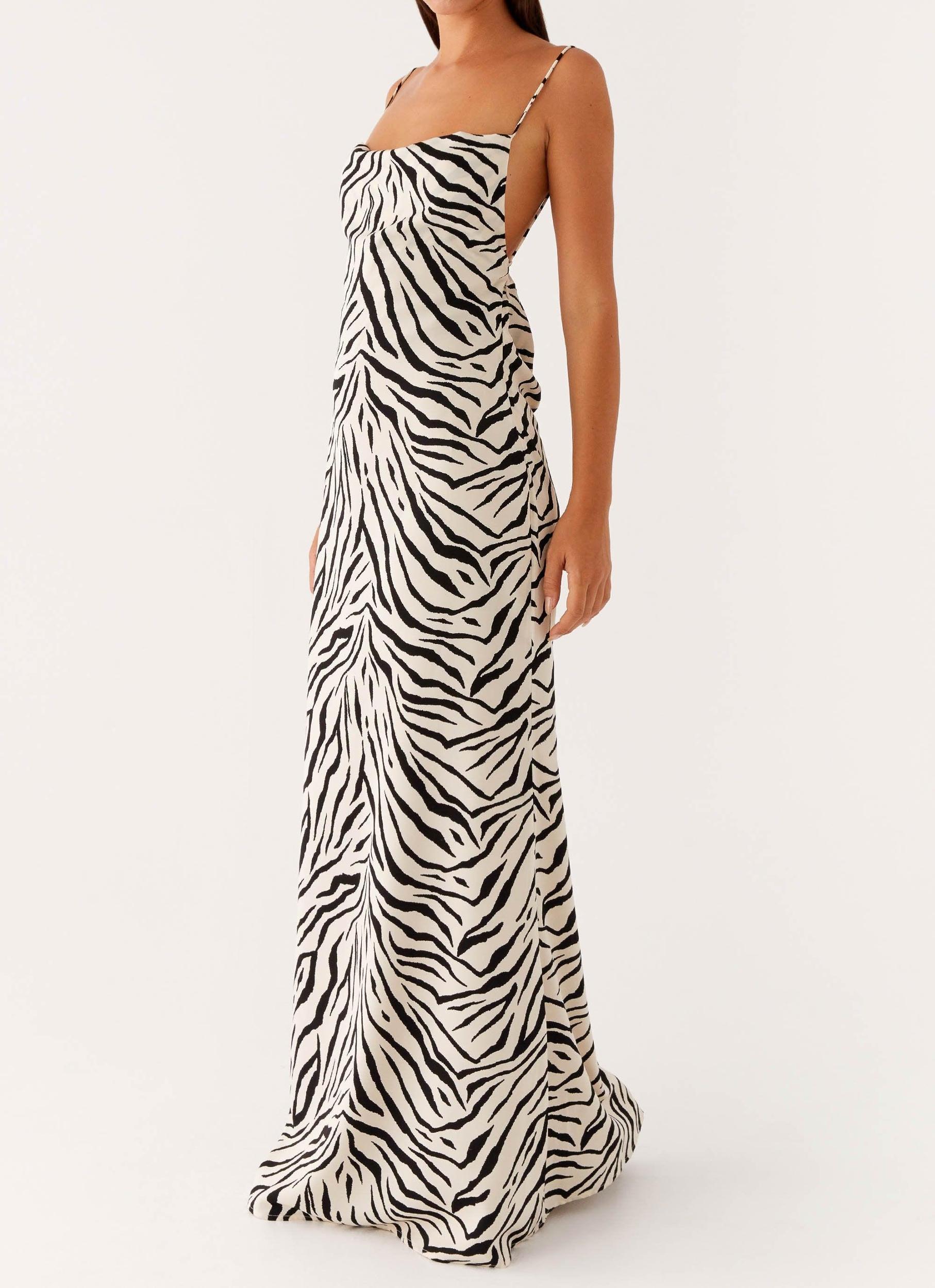 Gianni Cowl Maxi Dress - Zebra Product Image