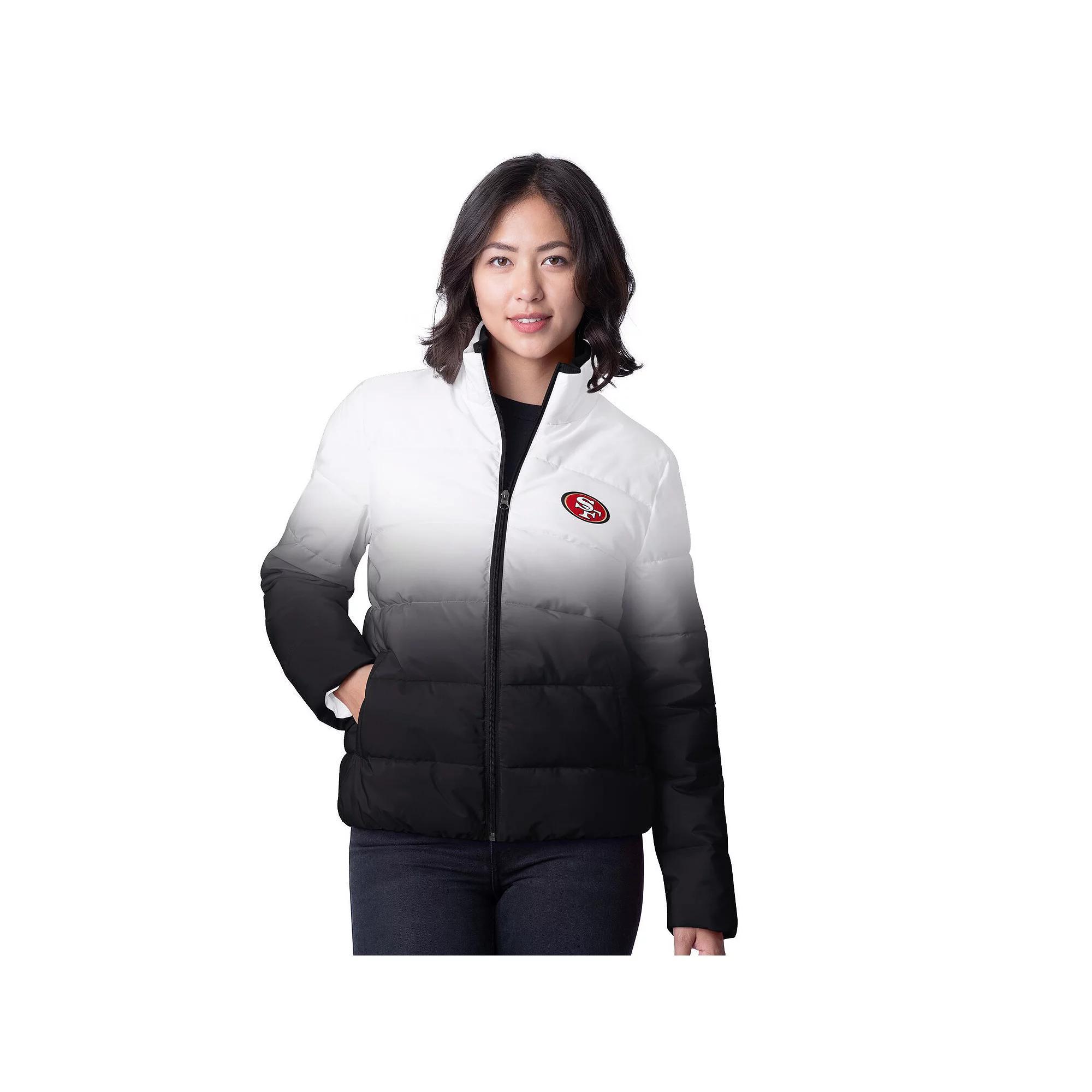 Women's G-III 4Her by Carl Banks  Black San Francisco 49ers Overtime Ombre Full-Zip Puffer Jacket, Size: XL Product Image