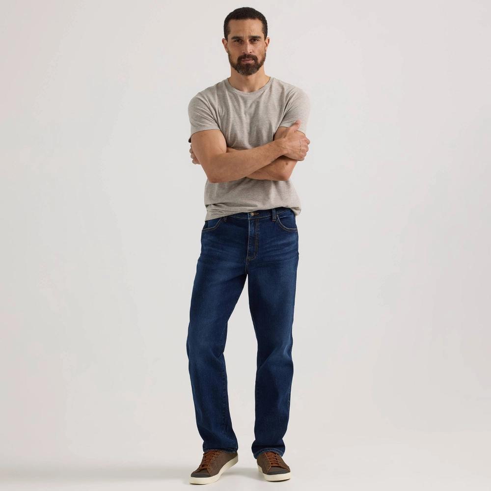 Wrangler Mens Relaxed Fit Straight Jeans - Navy Denim 36x32 Product Image