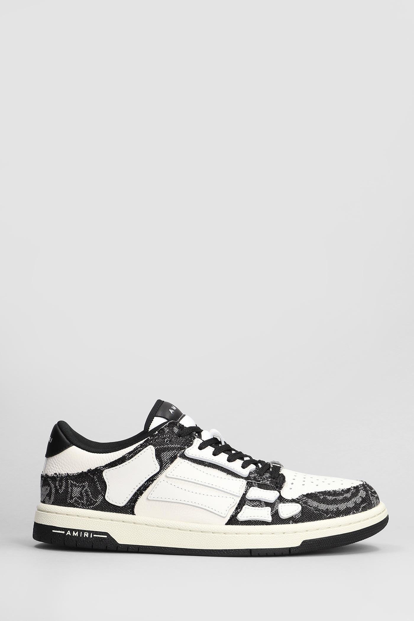 AMIRI Bandana Denim Skel Sneakers In Black Product Image