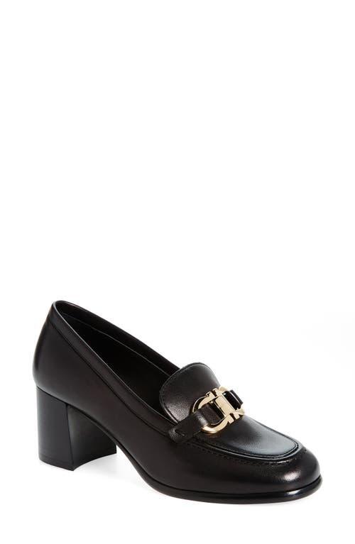 Ferragamo Womens Malena Logo Detail Block Heel Pumps Product Image