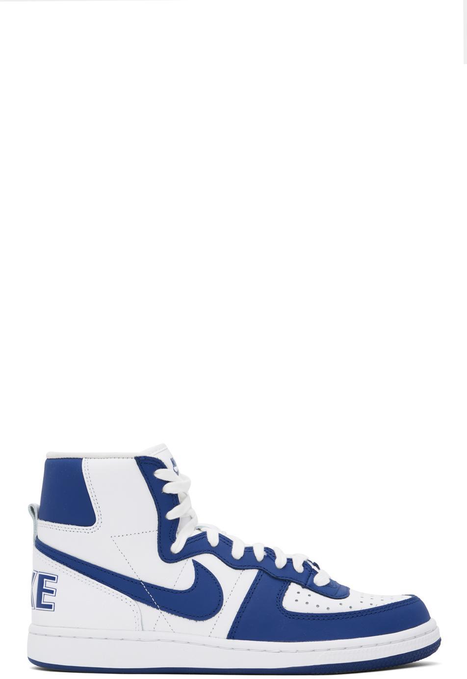 COMME DES GARÇONS HOMME DEUX Terminator High-top Sneakers In Dark Blue Product Image