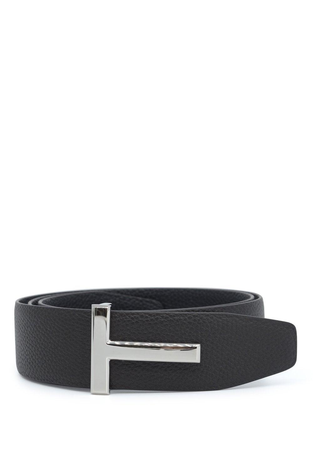 TOM FORD Blue Reversible Leather Belt For Men In Brown Product Image