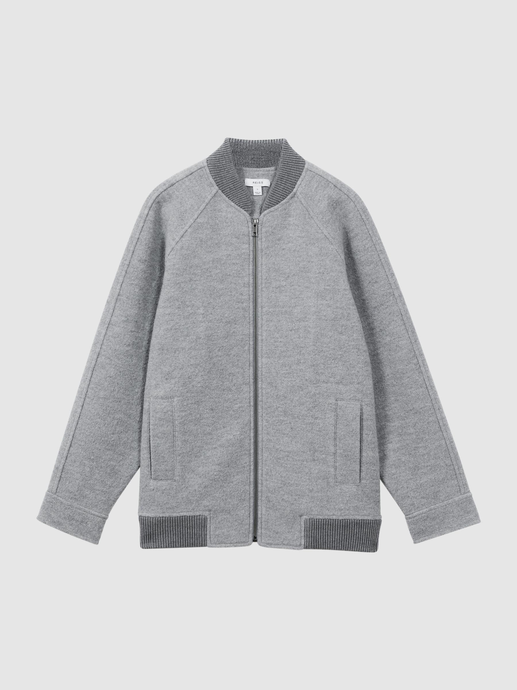 Wool Bomber Jacket in Charcoal Product Image
