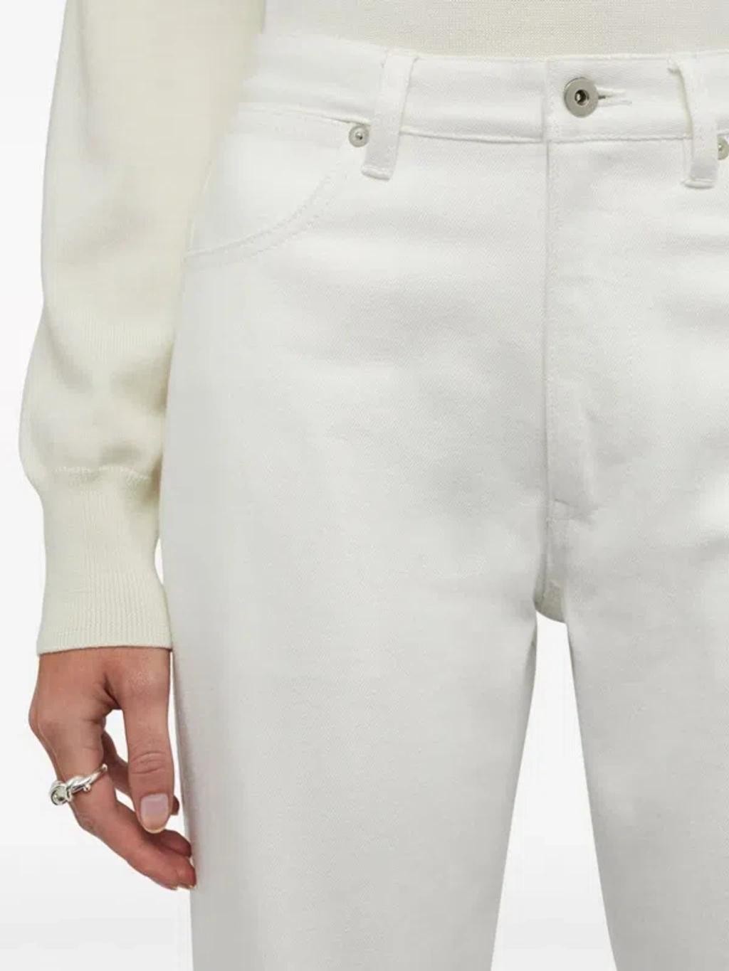 JIL SANDER White Cotton High-waisted Jeans Product Image