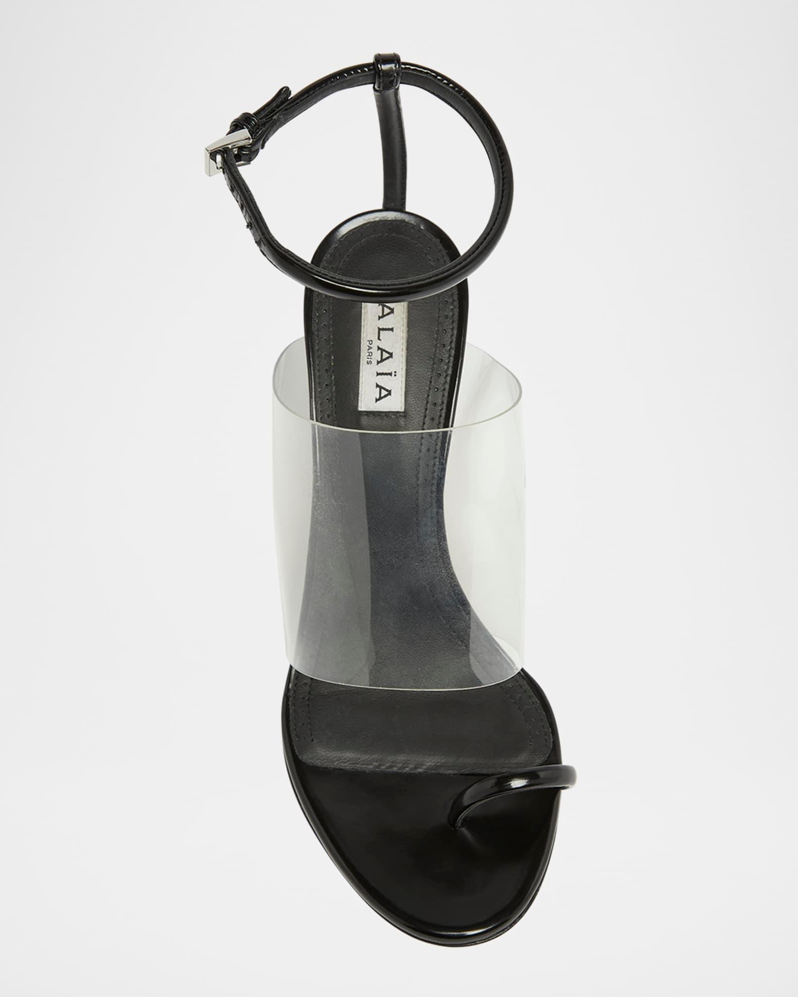Asymmetric Clear Patent Leather Sandals  Product Image