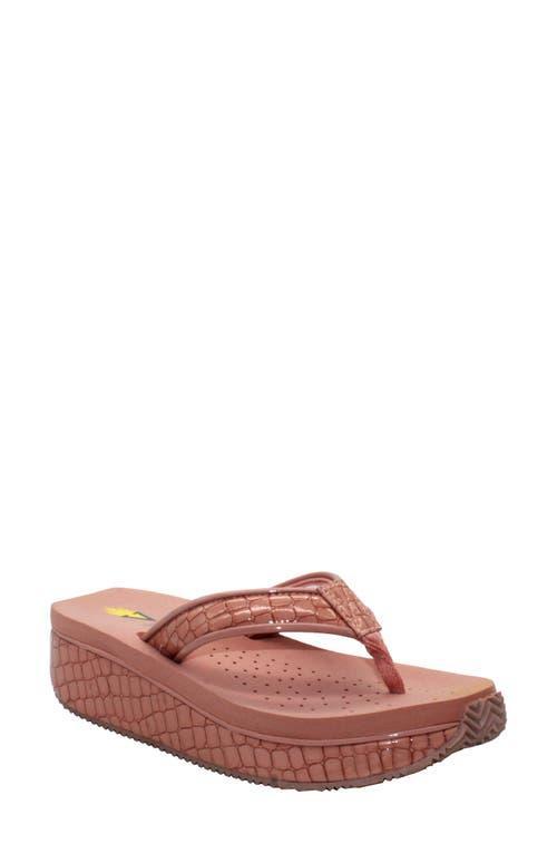 Volatile Womens Mini Croco Flip Flop Wedge Product Image