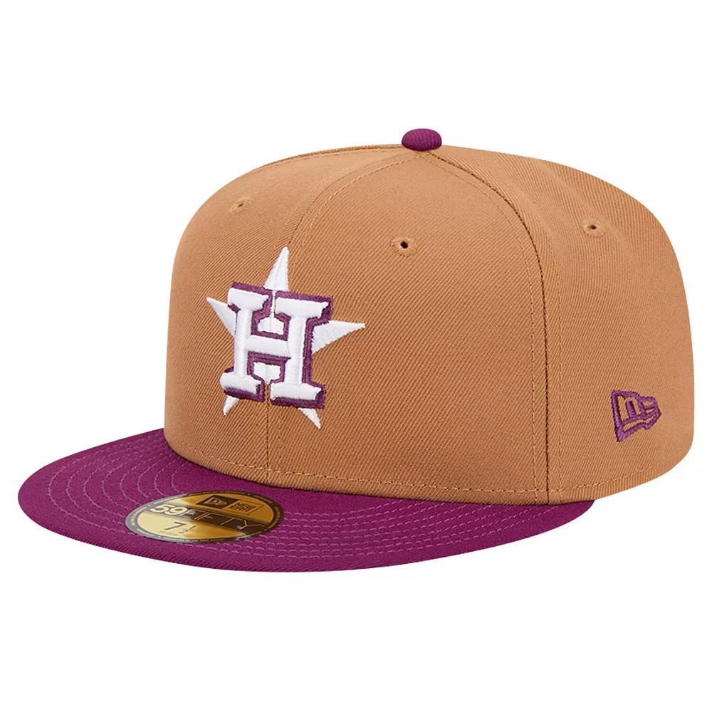 Men's New Era Brown/Purple Houston Astros Two-Tone Color Pack 59FIFTY Fitted Hat, Size: 7 5/8 Product Image
