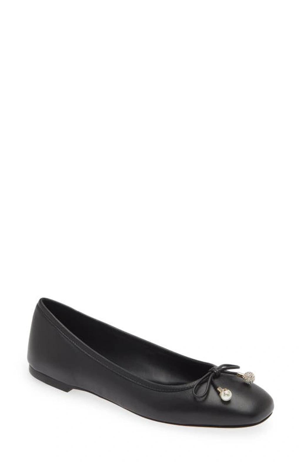 Elme Leather Bow Ballerina Flats Product Image