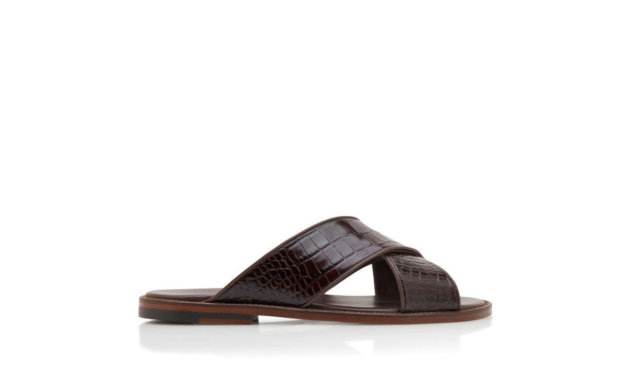 OTAWI Dark Brown Calf Leather Sandals  Product Image