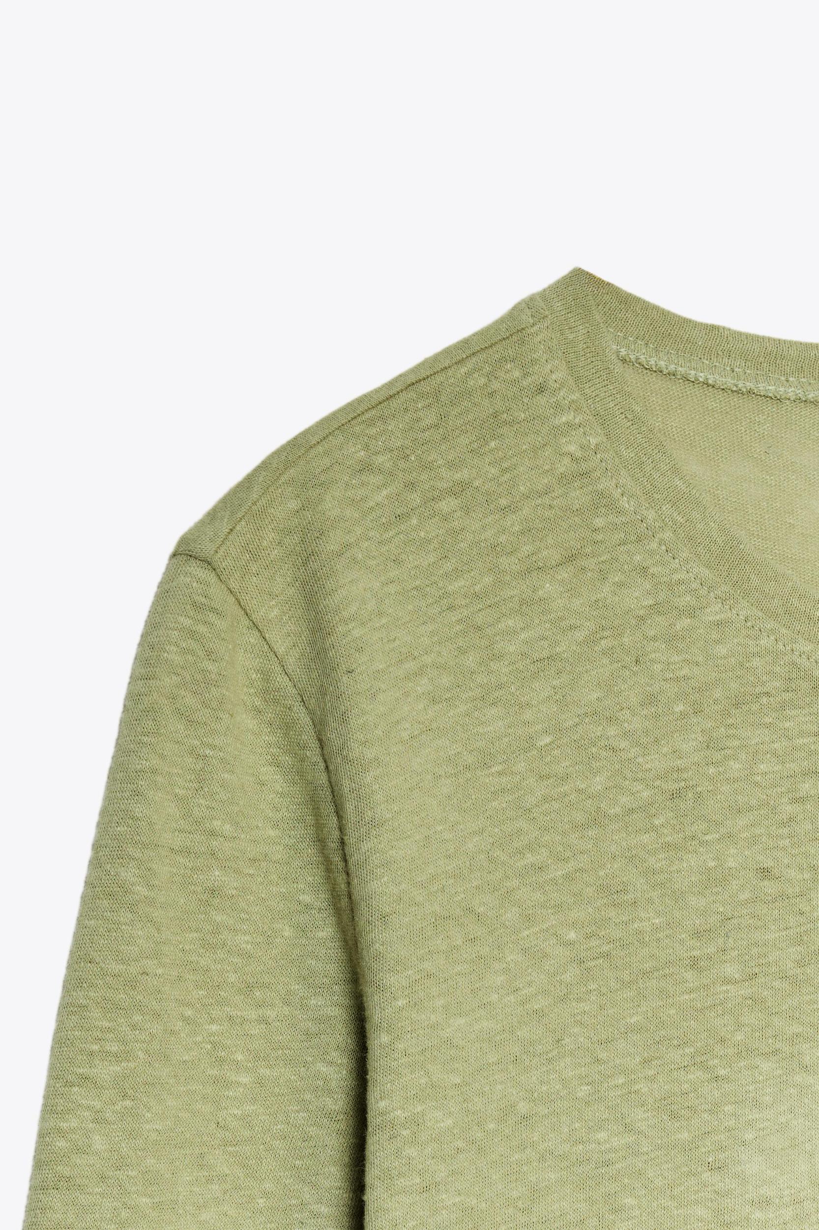 BUTTONED LINEN T-SHIRT Product Image