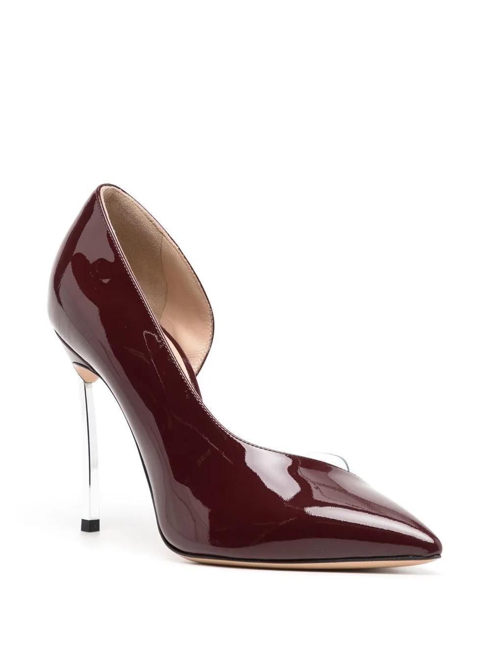 CASADEI Pointed-toe High-shine Finish Pumps In Red Product Image