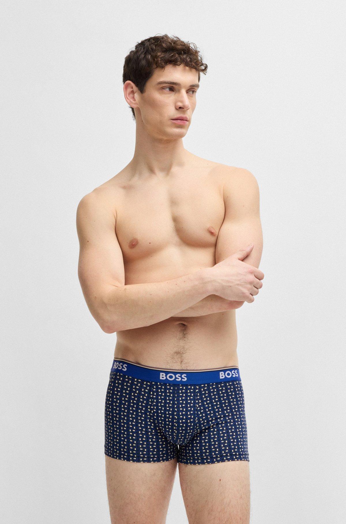 Three-pack of stretch-cotton trunks with logo waistband Product Image