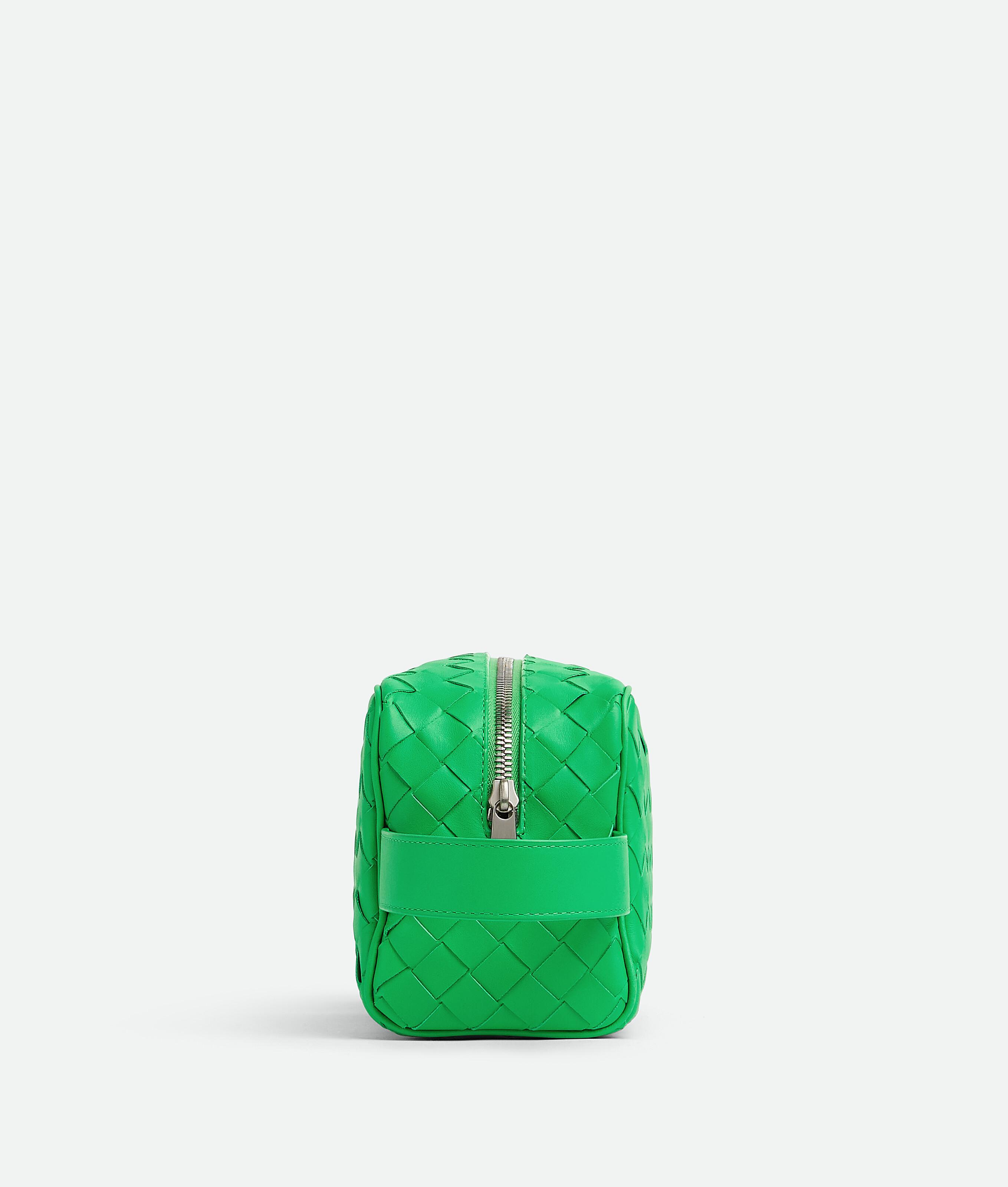 BOTTEGA VENETA Intrecciato Travel Pouch In Green Product Image