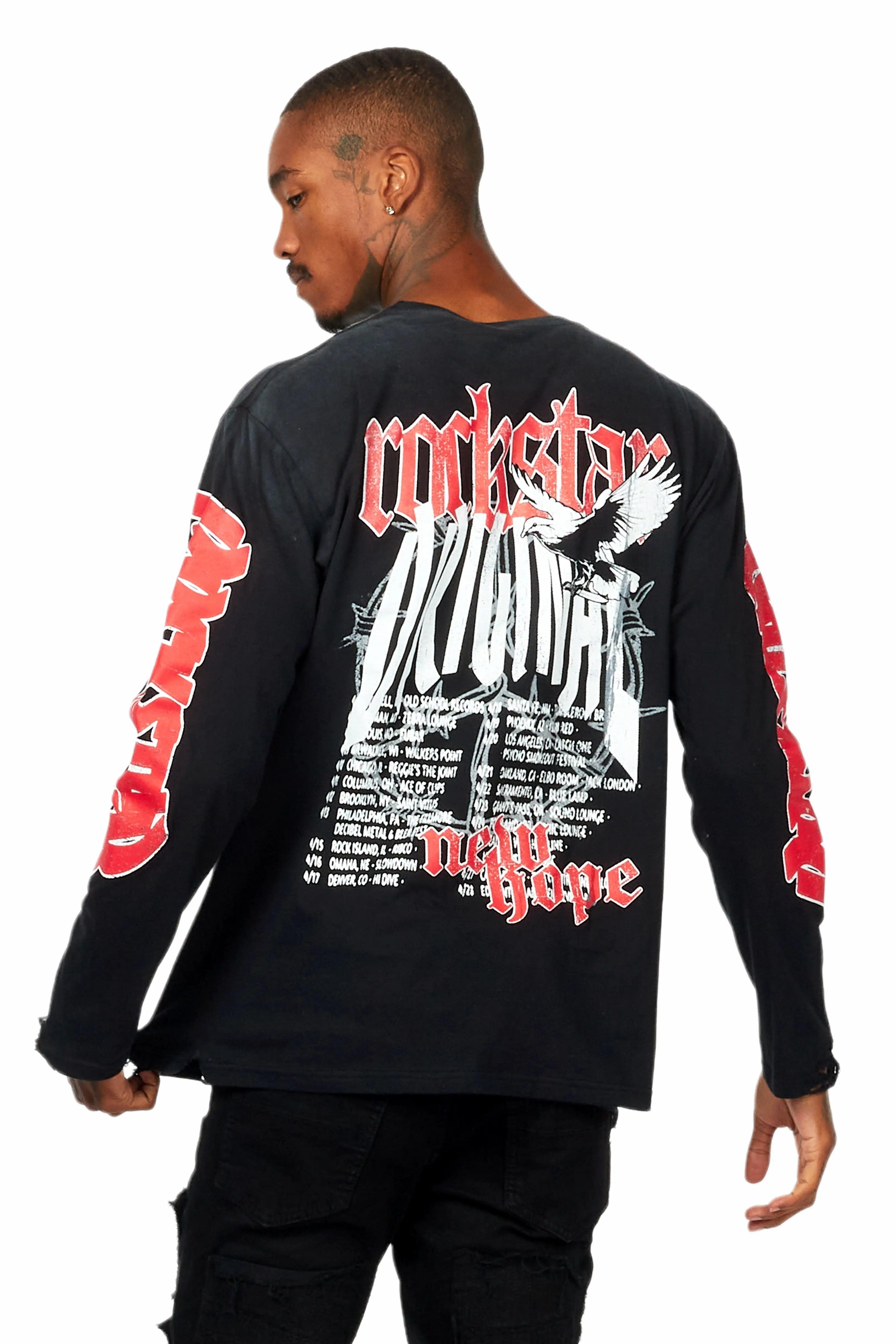 Burial Black Long Sleeve Graphic T-Shirt Male Product Image