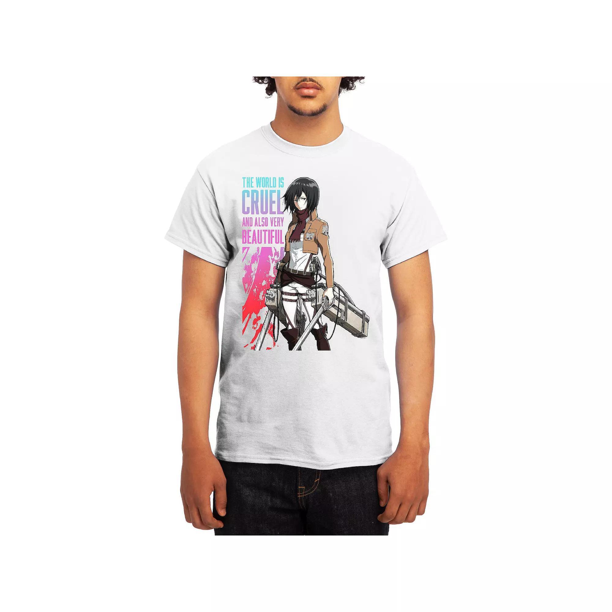 Men's Attack on Titan Cruel Beautiful World Tee, Size: XXL, White Product Image