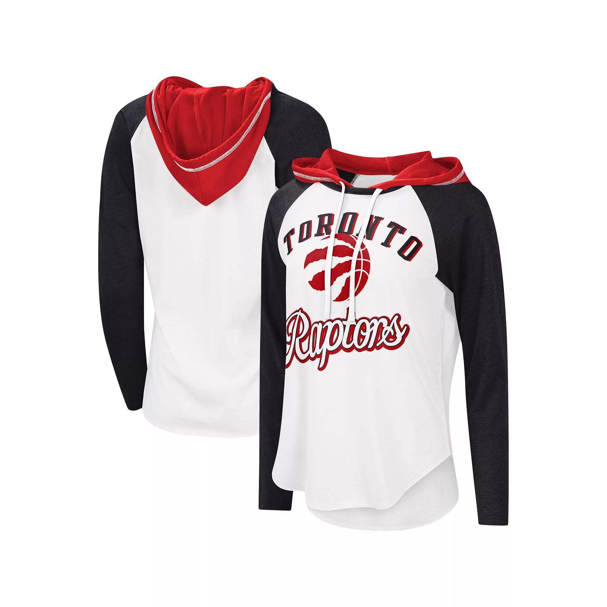 Women's G-III 4Her by Carl Banks White Toronto Raptors MVP Raglan Hoodie Long Sleeve T-Shirt, Size: Small, Rpt White Product Image