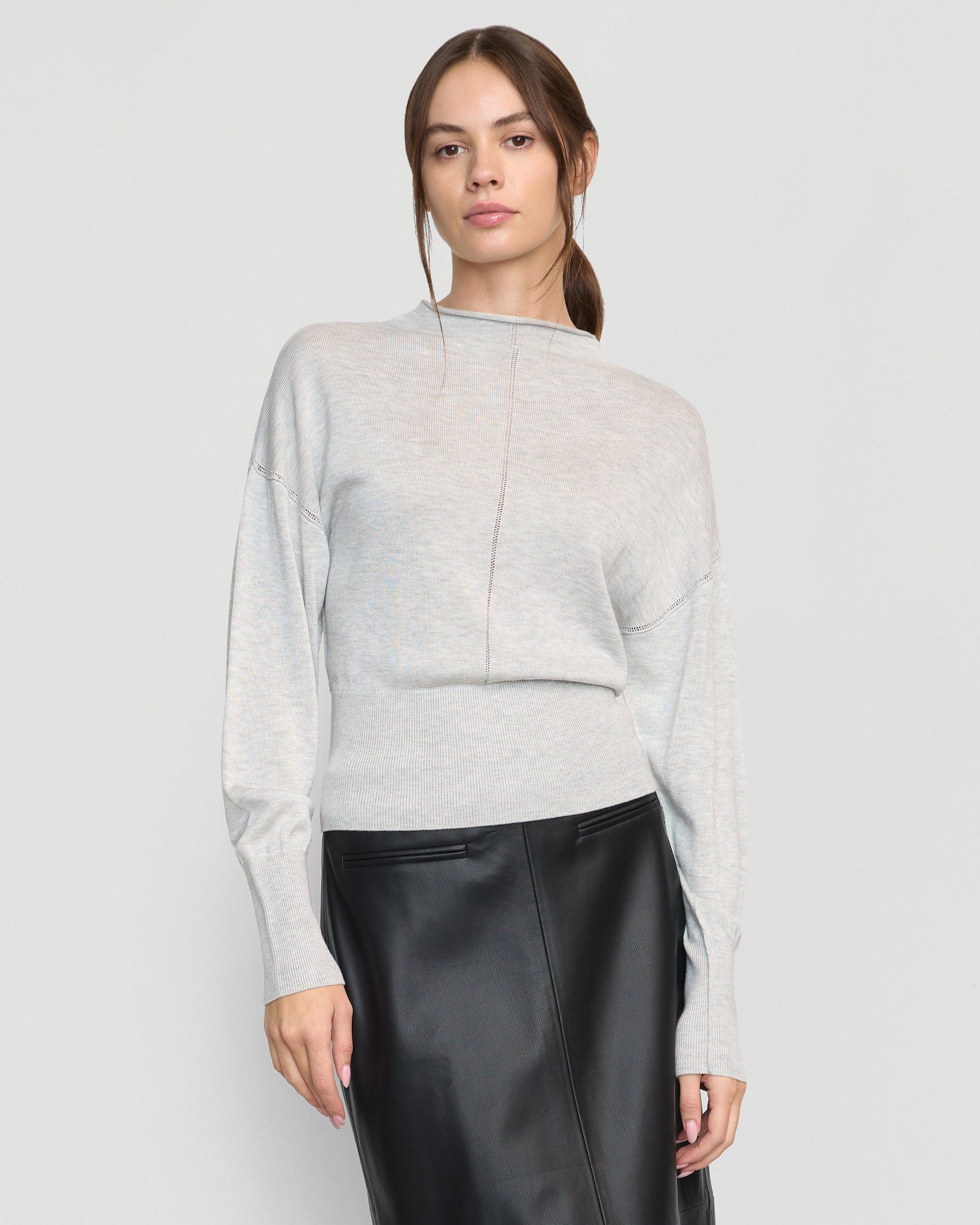 Jillian Pointelle Tencel-Wool Sweater Product Image
