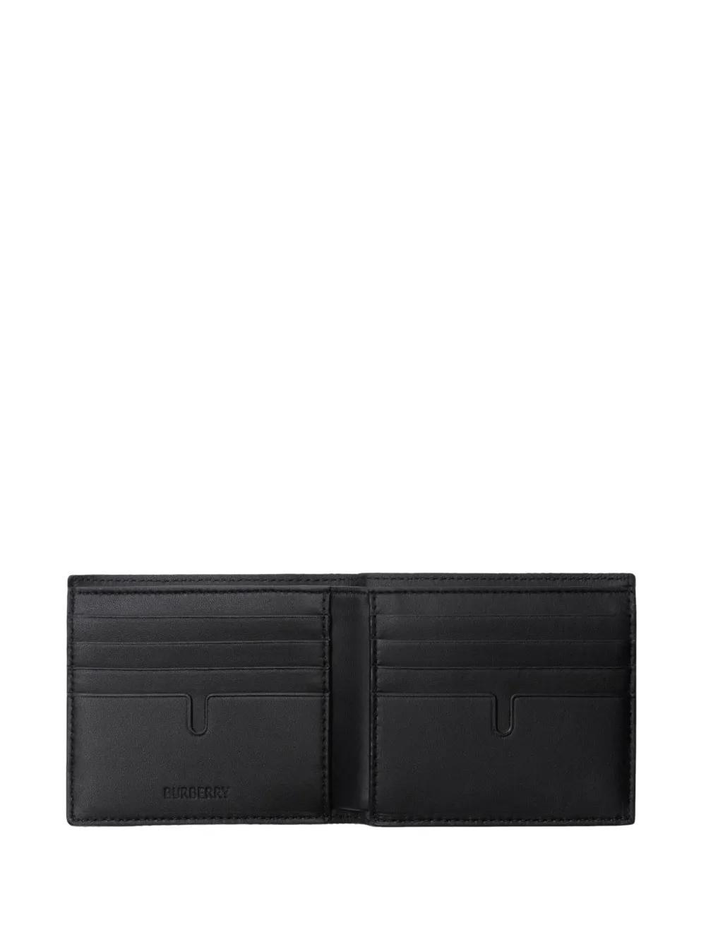 BURBERRY Checked Bi-fold Wallet In Black Calico Product Image