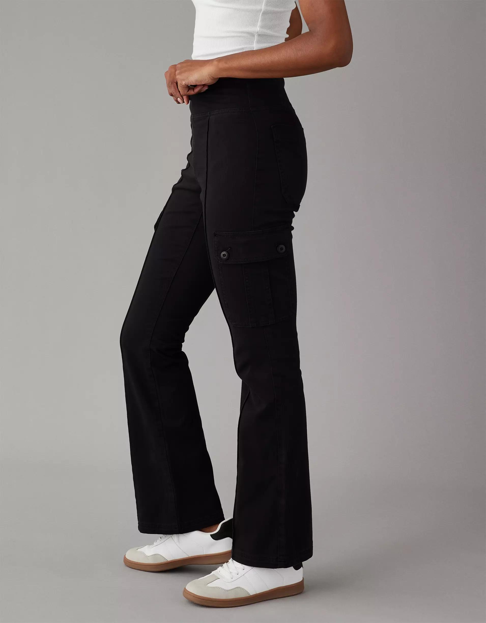 AE Stretch Pull-On High-Waisted Kick Bootcut Cargo Pant Product Image