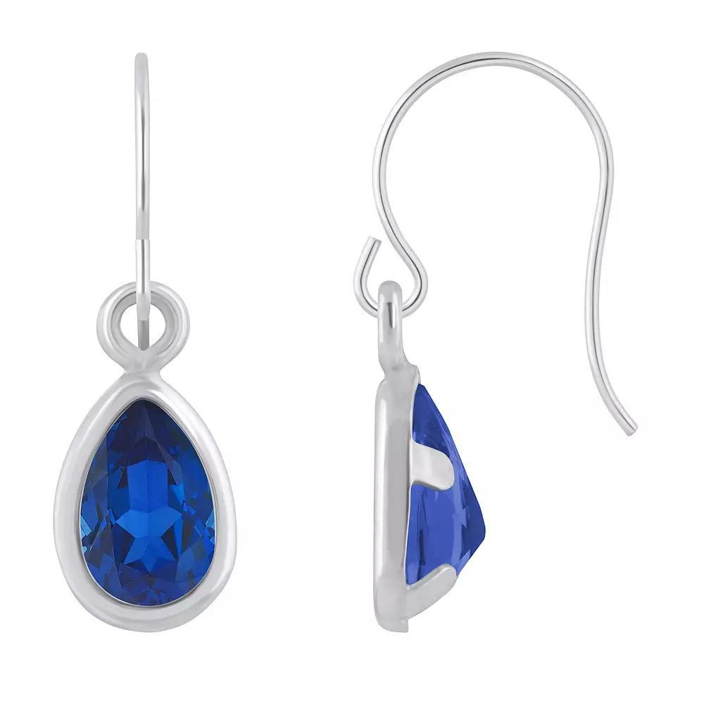 Celebration Gems Sterling Silver Pear Shape Gemstone Drop Earrings, Women's, Created Blue Product Image