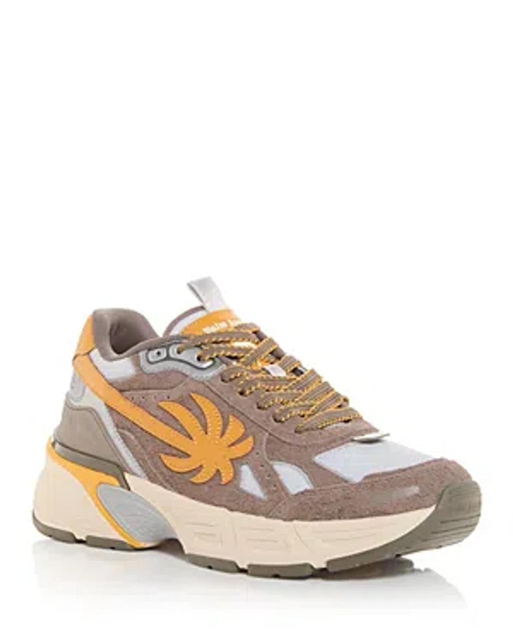 PALM ANGELS The Palm Runner Panelled Sneakers In Grey/other Product Image