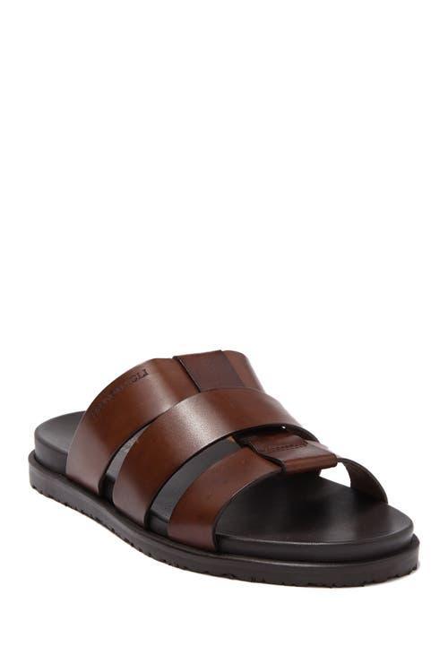 Men's Empoli Three-Strap Leather Slide Sandals Product Image